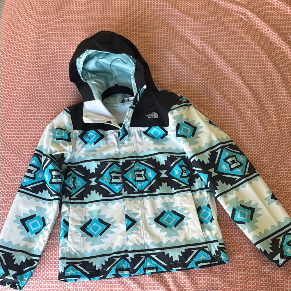 The North Face Blue and Black Raincoat